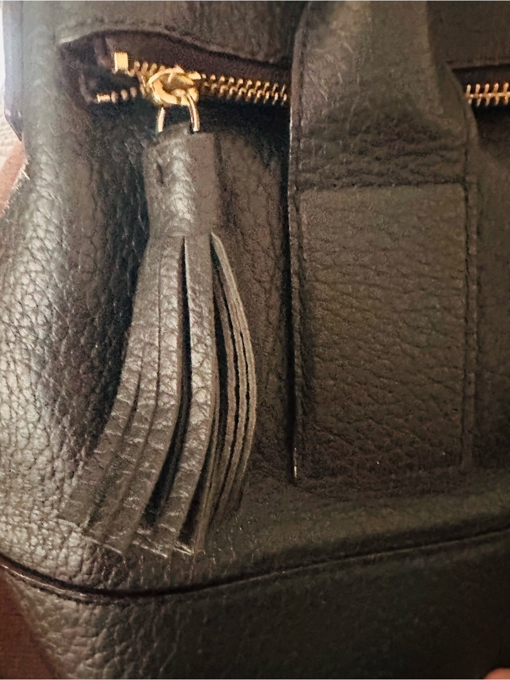kate spade Black Pebbled Leather Satchel with Tassel - Picture 3 of 6